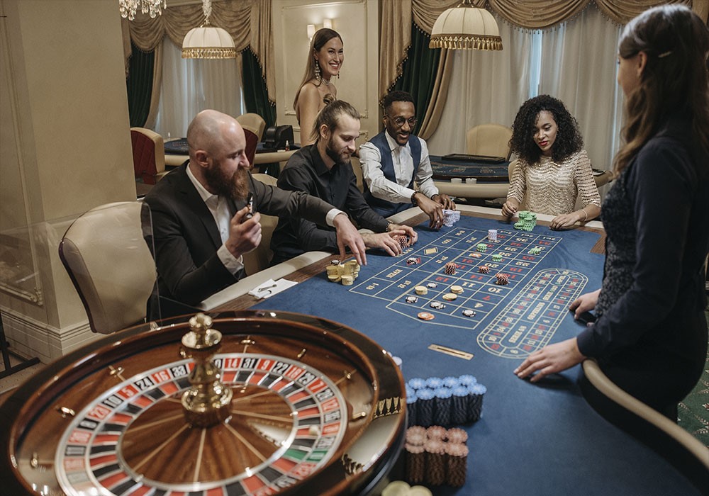 Group of people paying poker